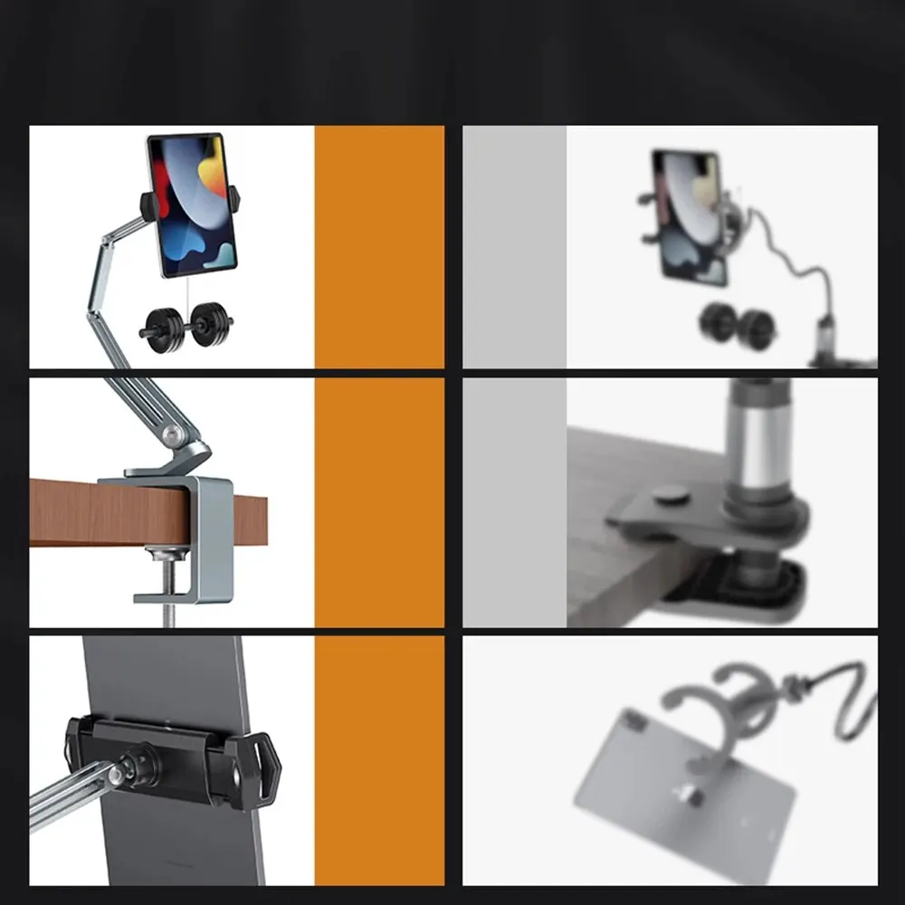 Suporte para Tablet Ajustável para Telemóveis e Tablets, Suporte para Braço de Alumínio, Secretária e Cama, 4-12, 9 Polegadas, iPad Pro, Mini, Xiaomi Tab