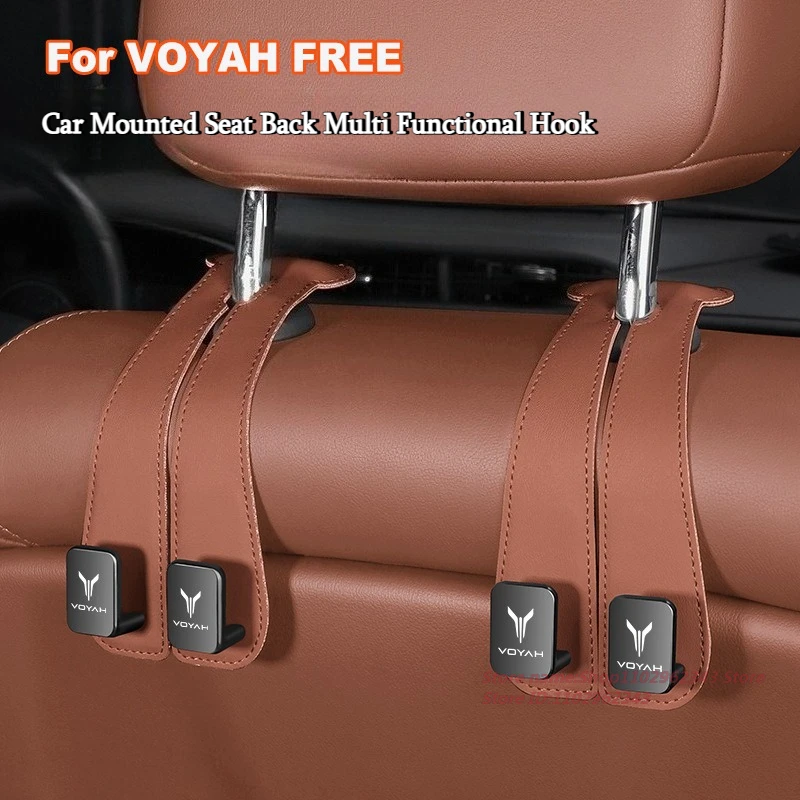 

For VOYAH FREE ZHIYIN LIGHT DREAM Leather+Metal Car Mounted Hook Seat Back Multi Functional Car Interior Modified Accessories