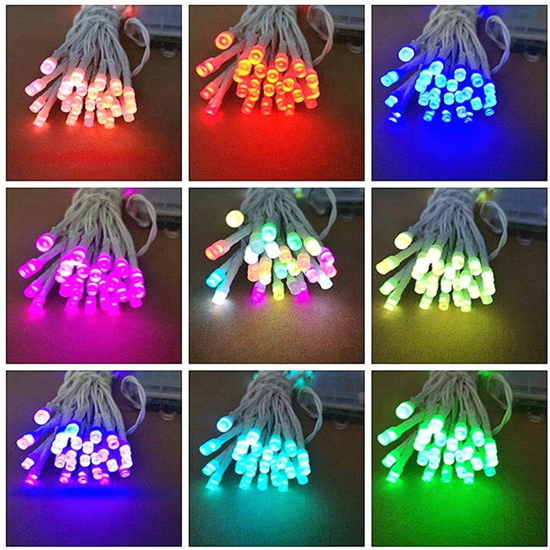 Guirlande lumineuse féerique USB 5V à LED avec télécommande, 10M, 16 couleurs, lumière à intensité variable, pour noël, vacances, chambre à coucher, fête, décoration romantique