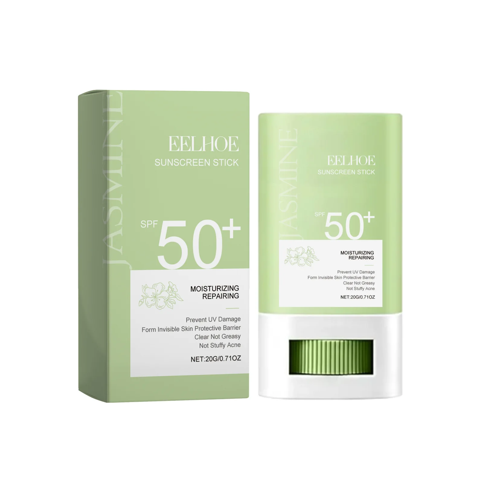 EELHOE Jasmine UV Protection Cream Spf 50 Sunscreen Oil Control Anti UV Anti Oxidant Moisturizing Skin Care Sun Cream Stick 20g
