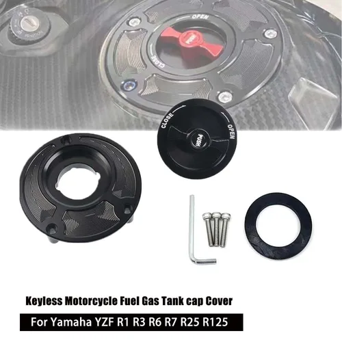 Tapa de tanque de combustible para motocicleta, sin llave, para Yamaha YZF R1 R3 R6 R7 R25 R125 2010-2023 2022