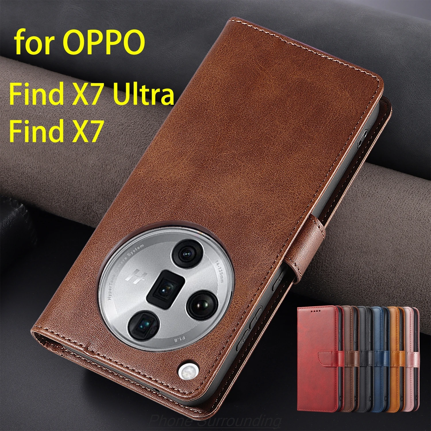 Funda de cuero con tapa tipo billetera para OPPO Find X7 Ultra / Find X7, fundas protectoras de cuero PU para teléfono, funda tipo holster, capa, fundas, coque