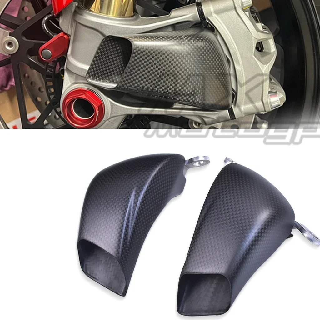 Carbon Fiber Motorcycle Front Brake Air Duct Caliper Radiator Cover For DUCATI PANIGALE V4 V2 V4S Streetfighter V4 V4S 2018-2023