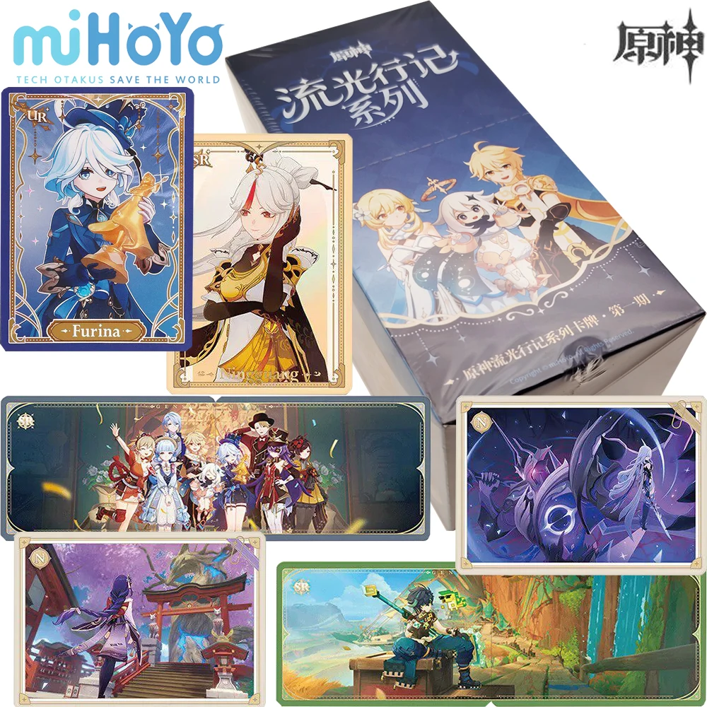 

New MiHoYo Original Game Genshin Impact Collection Card Aether Lumine Nahida Q-version Charming Characters Cards Creative Gifts