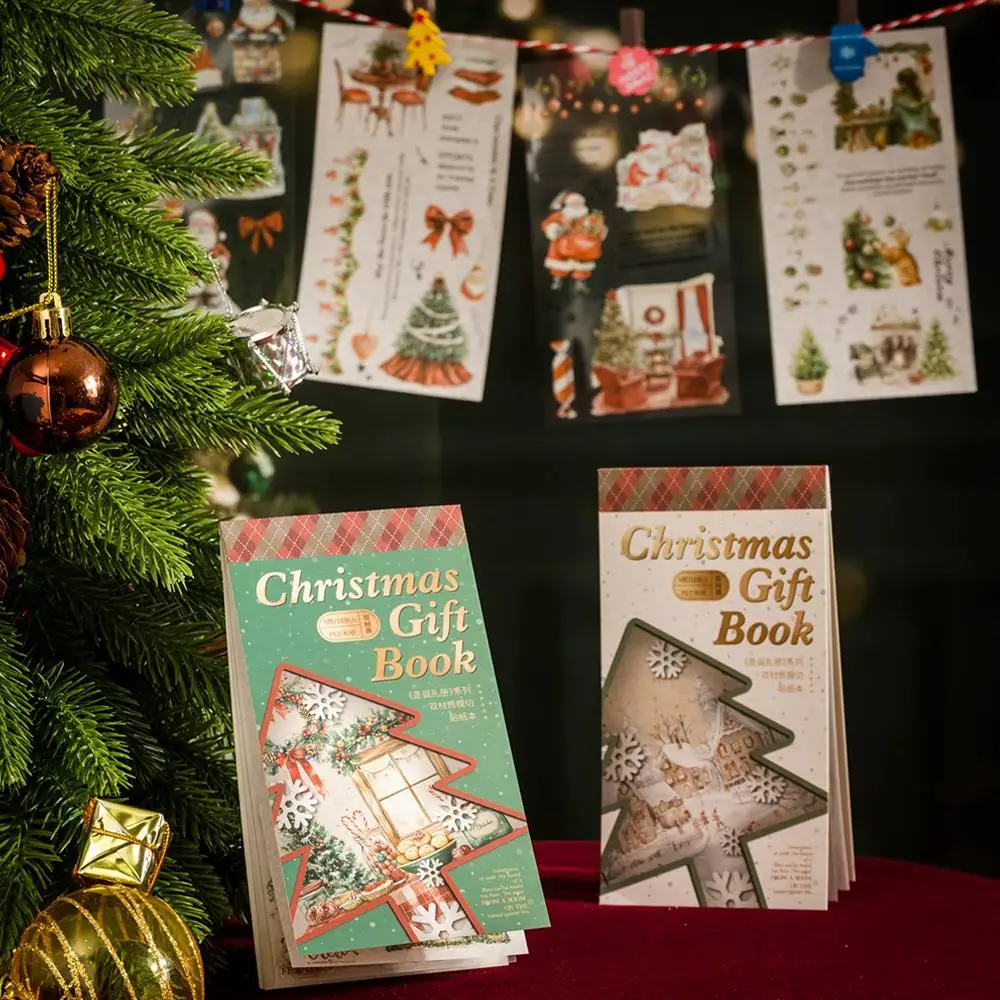 Christmas Sticker Book  Deluxe Oversize Christmas Tree Landscape Decoration Character Home Stickerbook W7O3