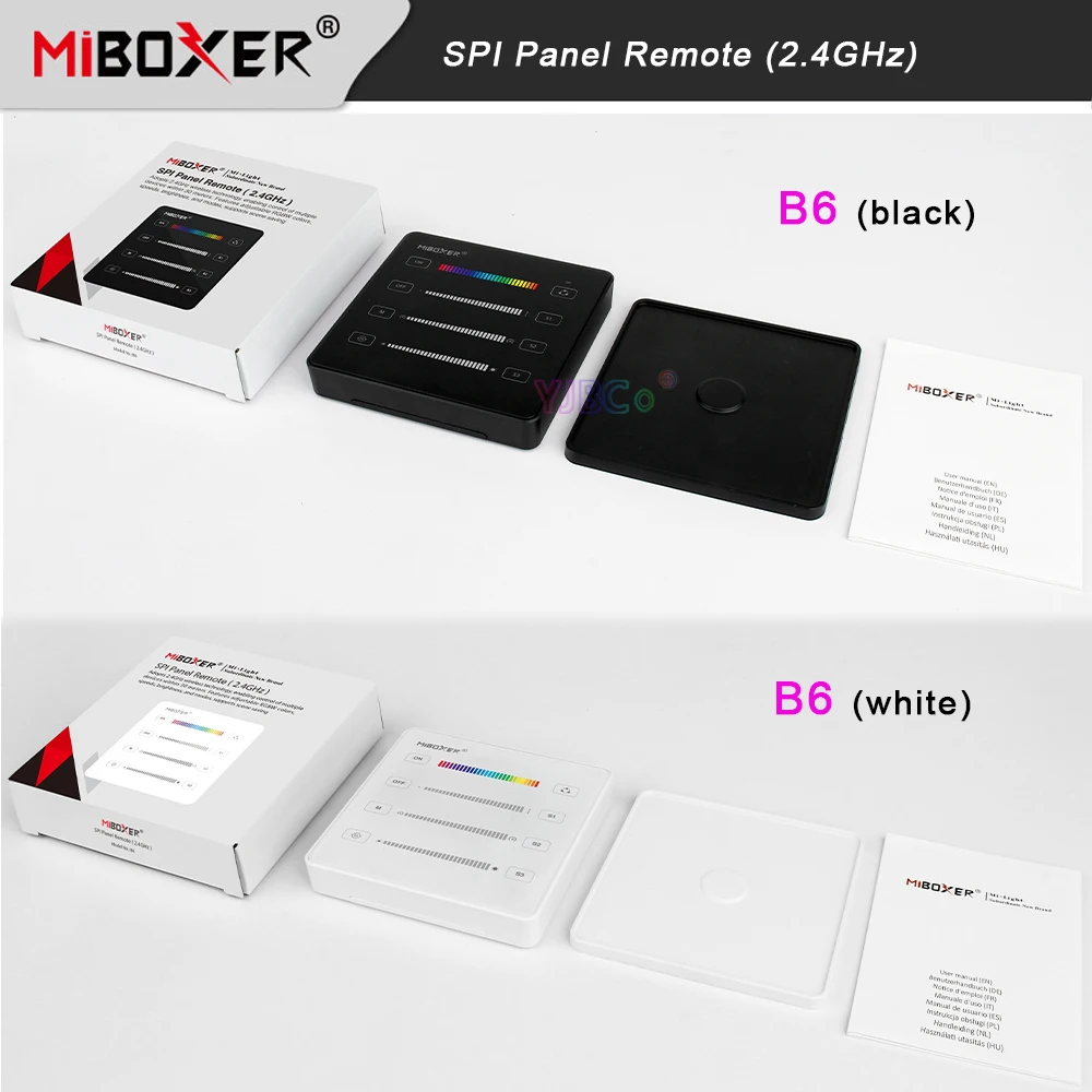 Miboxer B6 2.4G SPI Panel Remote 3V Single color/RGB/RGBW IC Pixels Dimmer Switch for WS2811 WS2812 WS2815 LED strip Controller