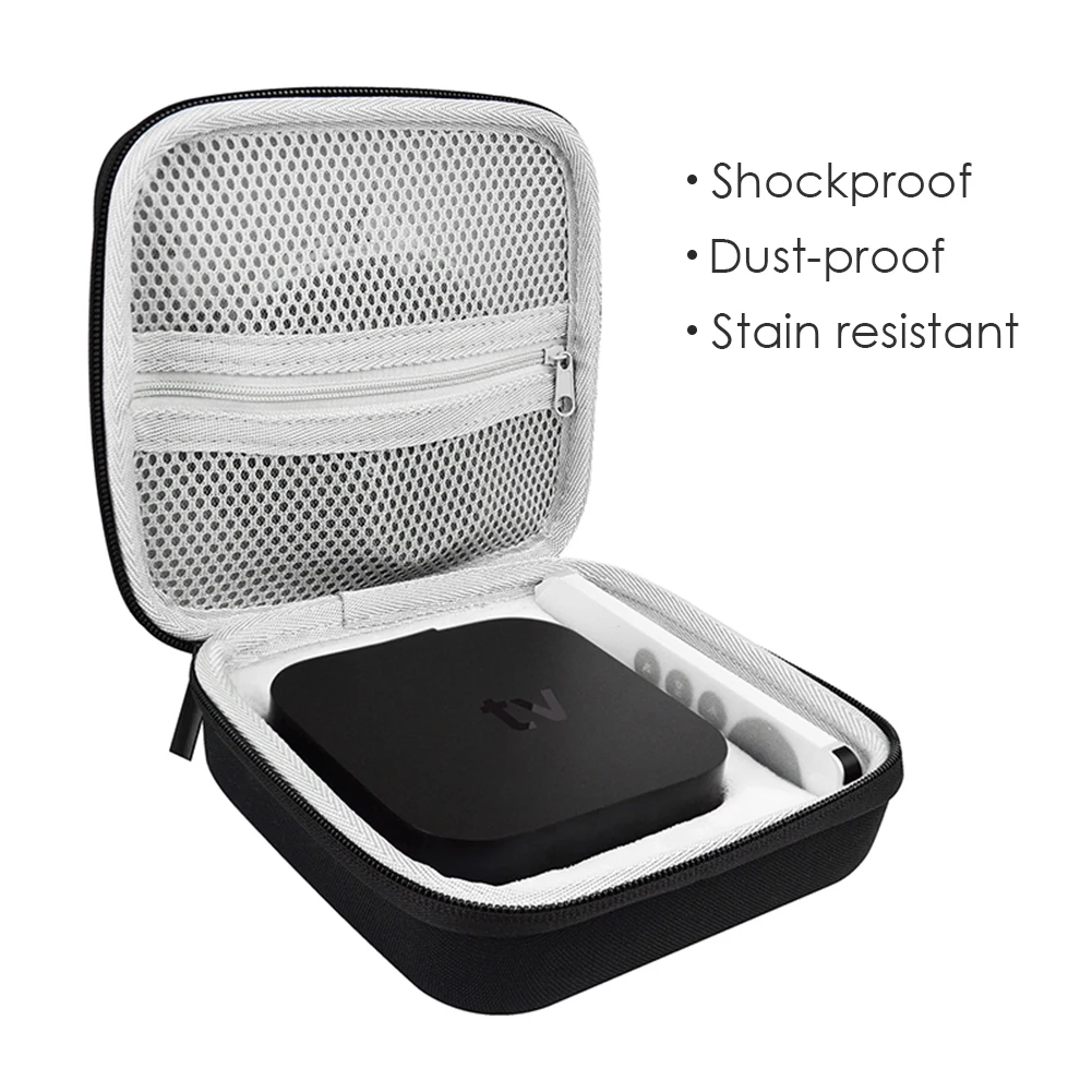 Portable Hard Carrying Case for Apple TV 6th Generation Box Remote Accessories