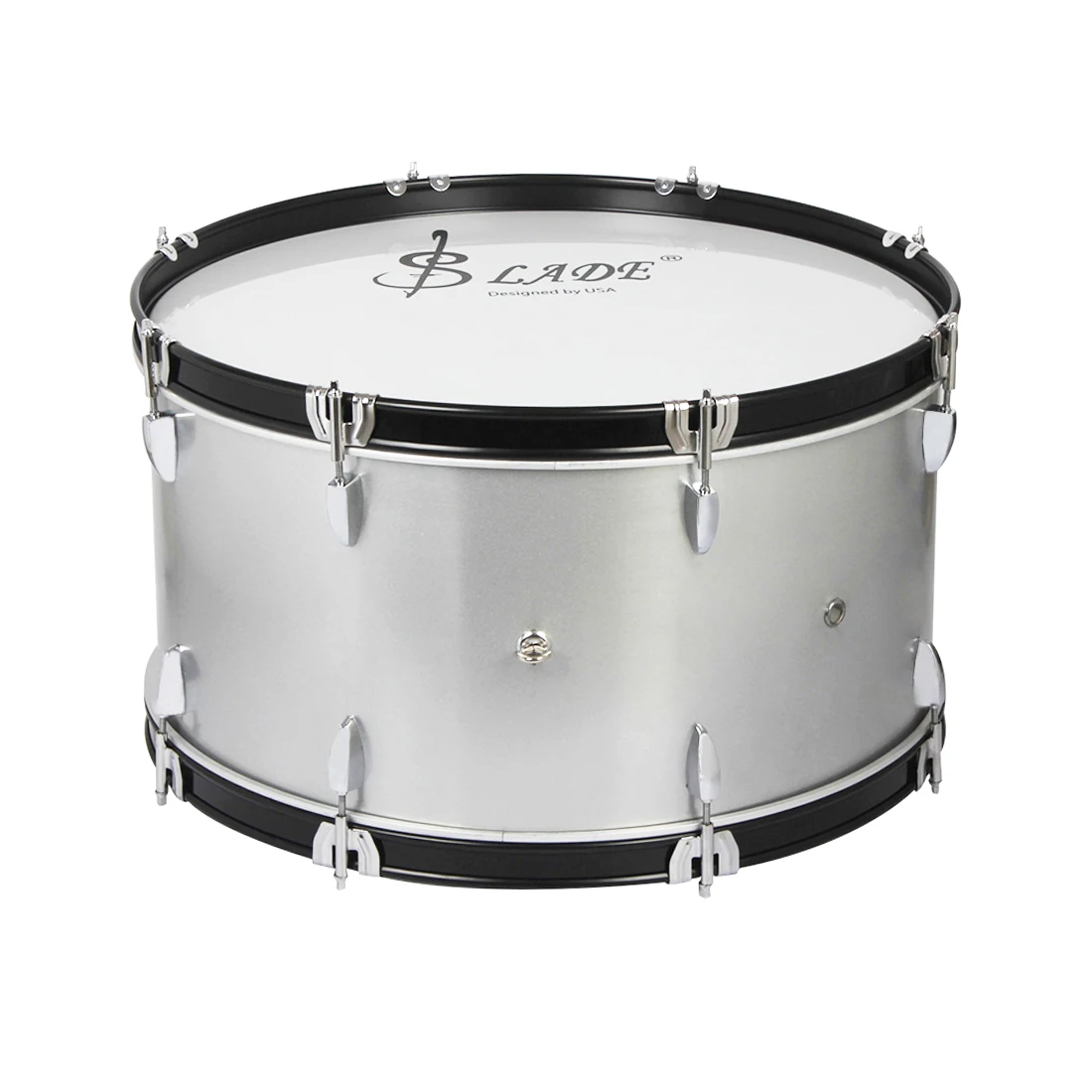 Musical instrument direct sale LADE white belt drum professional playing snare guard of honor special marching drum