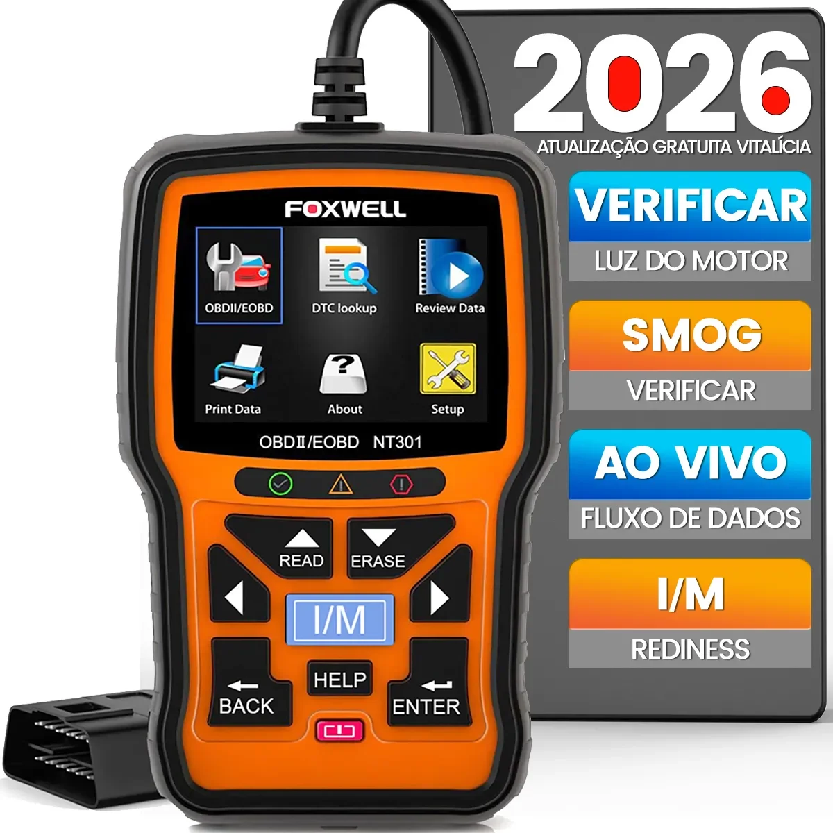 Full OBDII/EOBD Code Reader Scanner Automotive Check Engine Fault OBD2 Automotive Scanner FOXWELL NT301 Diagnostic Tool