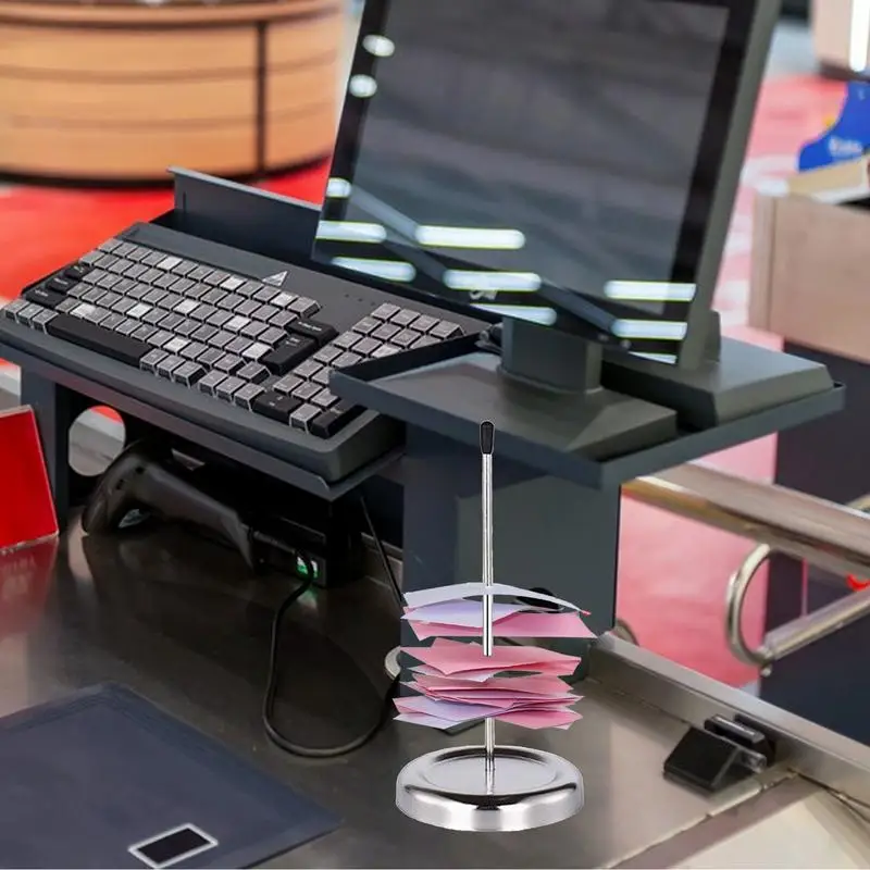 Ticket Holder Safe Ticket Stabber Protective Display Bill Metal Fork Storage Equipment For Hotel Restaurant Kitchen Supplies