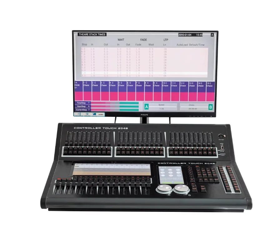 

Профессиональный 2048-канальный DMX512 сценический контроллер консоли с сенсорным экраном, металлический для ночного клуба, дискотеки, DJ, вечеринки, свадьбы