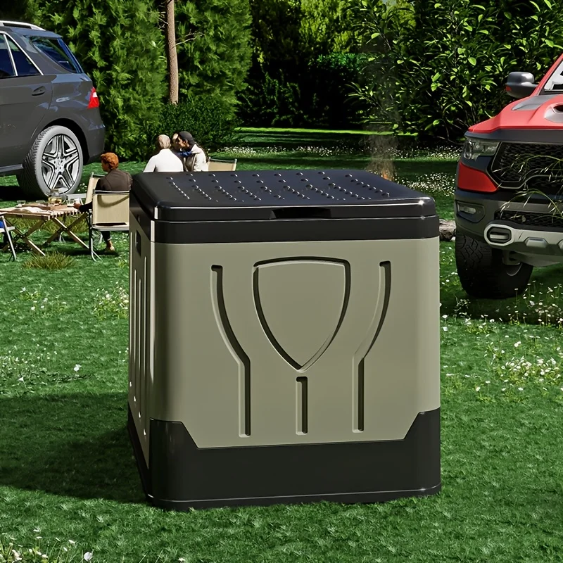 

Portable Folding Toilet with Lid Reusable Trash Bin Foldable Odor Proof Box Emergency Toilet for Camping Travel Vehicle Carvan