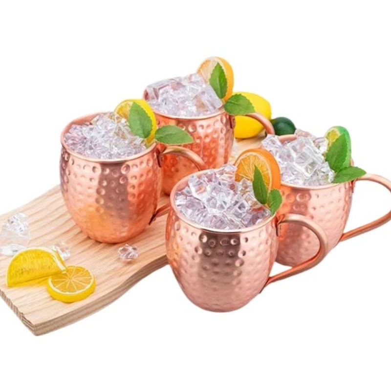 550ml Hammered Pure Copper Moscow Mule Mug – Handcrafted Copper Drinkware for Cocktails, Iced Beverages & Gift Use Drinkware