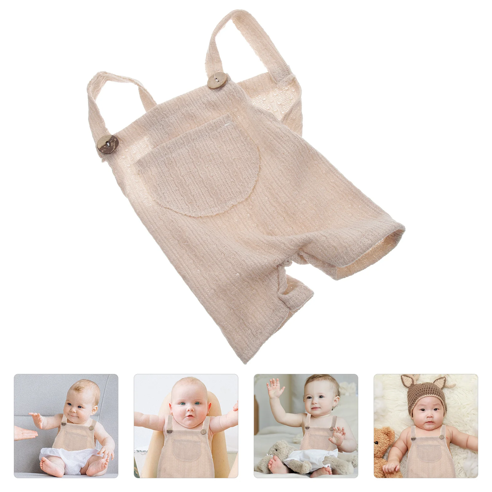 

Baby Summer Newborn Sleeveless Suspender Jumpsuits Soft Button Outfit Baby Photo Shoot Clothes Newborn Jumpsuits