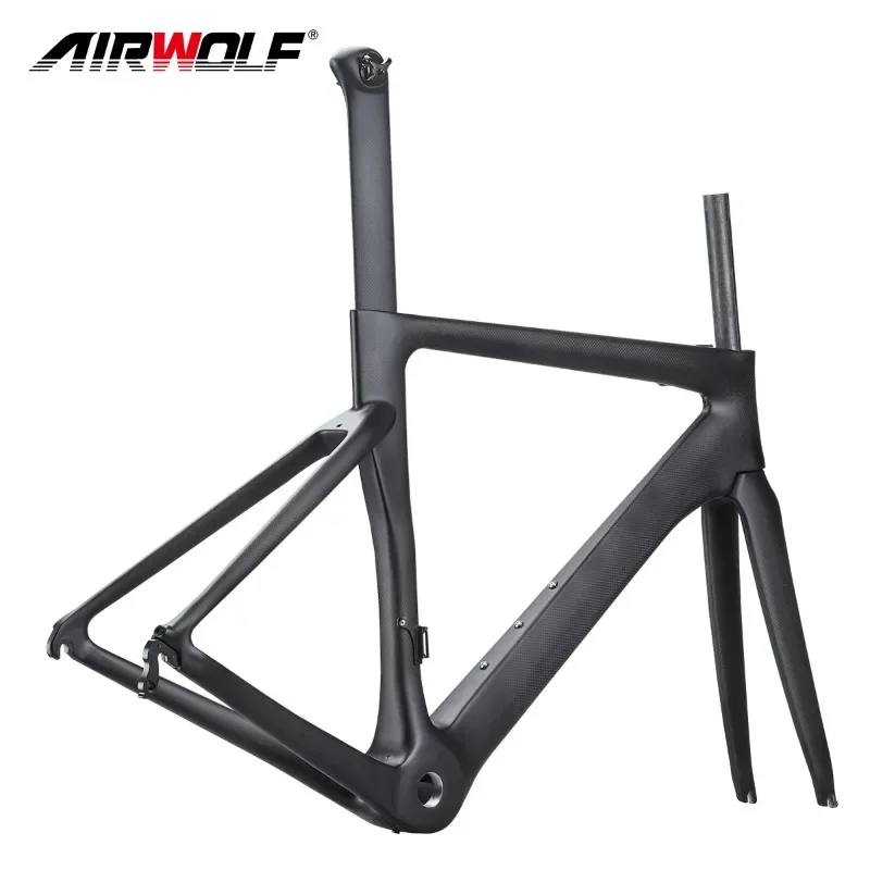 Airwolf T800 Carbon Road Frame V-Brake BB86 25c 130*9mm Bicycle Frame Carbon Di2/Mechanical Road Bicycle Hot Sale