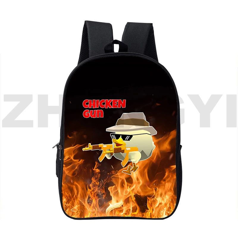 Mochila 3D Anime Chicken Gun Bag Cartoon Chicken Gun Game Backpack Travel Leisure Bagpack 16 Inch Waterproof School Bags Fashion