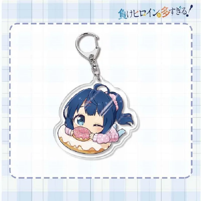 Cartoon Makeine: Too Many Losing Heroines! Anime Figures Yanami Anna Komari Chika Yakishio Remon Cute Acrylic Keychains Pendant