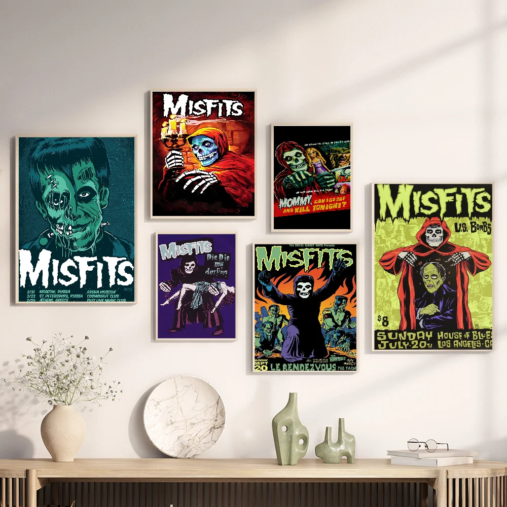 

Misfits Hot Horror Punk Rock Music DIY Sticky Poster Waterproof Paper Sticker Coffee House Bar Home Decor
