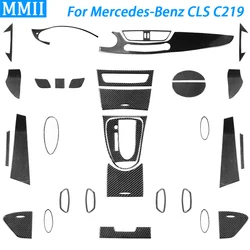 For Mercedes-Benz CLS C219 2004-2009 Carbon Fiber Gear Shift Window Lift Air Outlet Dashboard Panel Suits Car Interior Sticker