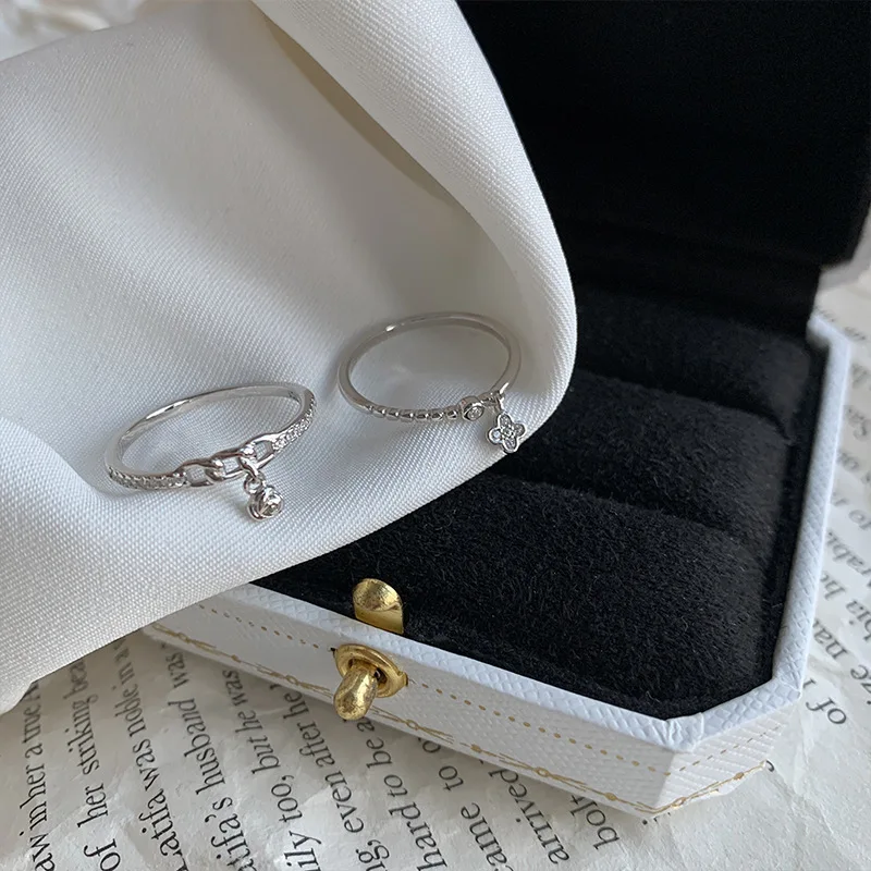 JORose Flowers Pendentif Rings for Women, Personality Zwords, Opening Ring, Romance Jewelry, New Fashion