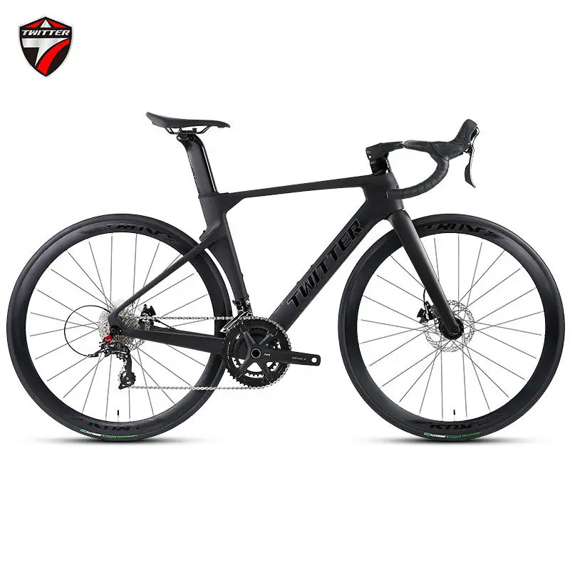 Carbon Fiber Road Bike 700C 22-Speed Hydraulic Disc Brake Aero Racing Bike with Aluminum Wheels for Adult City Use