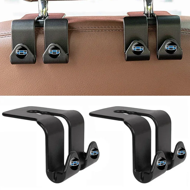 ABS Car Seat Back Double Hooks Storage Hanging Hook for Geely Atlas FY11 Binyue GX2 GX3 Emgrand EC7 EC8 Coolray GC6 Tugella CK