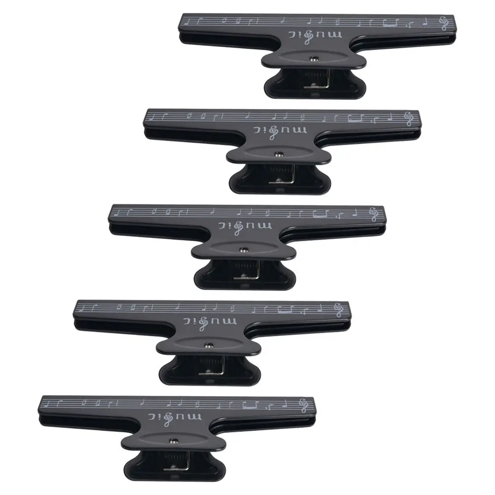 

5Pcs Music Note Clip Holder ABS Material Portable Lightweight for Sheet Music Books Documents Pianos Tables Chairs