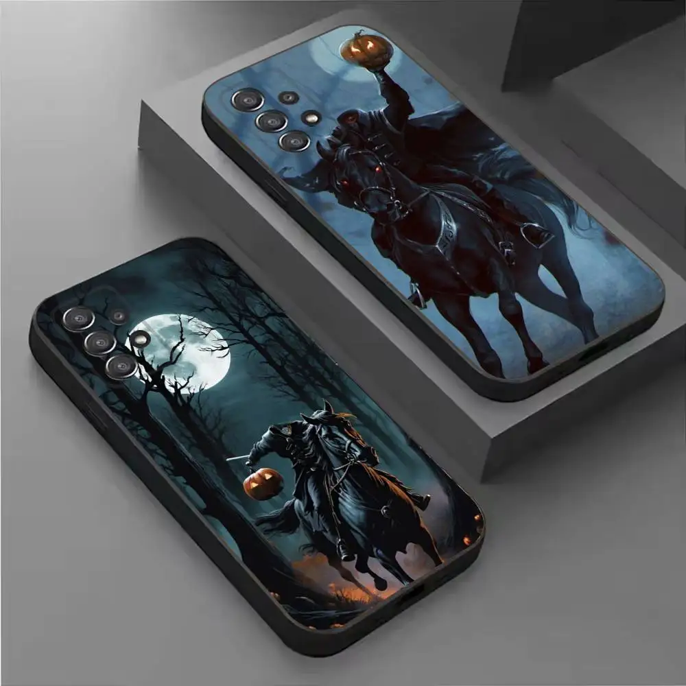H-Headless H-Horseman Black Protective Cell Cover Soft case For Samsung S10,20,21,22,23,24,25,30Ultra Plus FE Lite