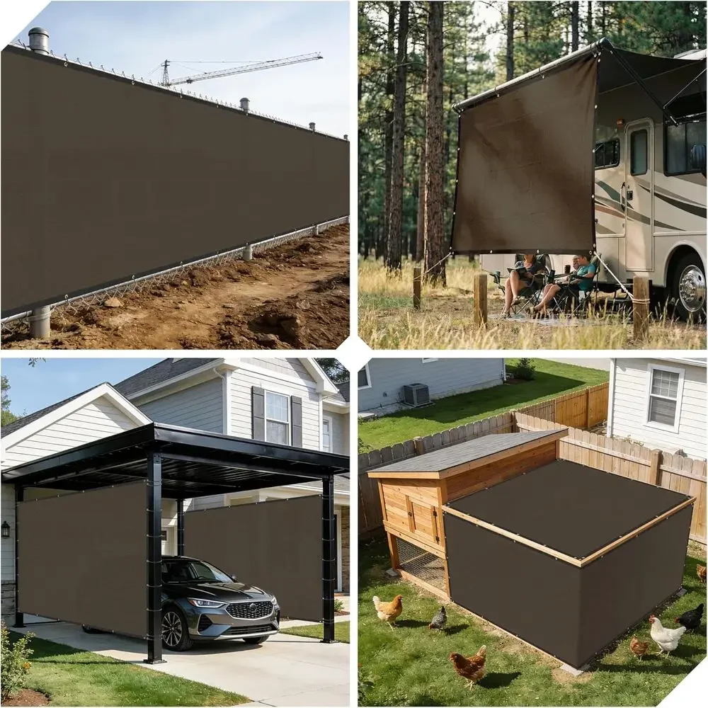 Heavy-Duty UV-Blocking Privacy Mesh for Outdoor Spaces: Brown