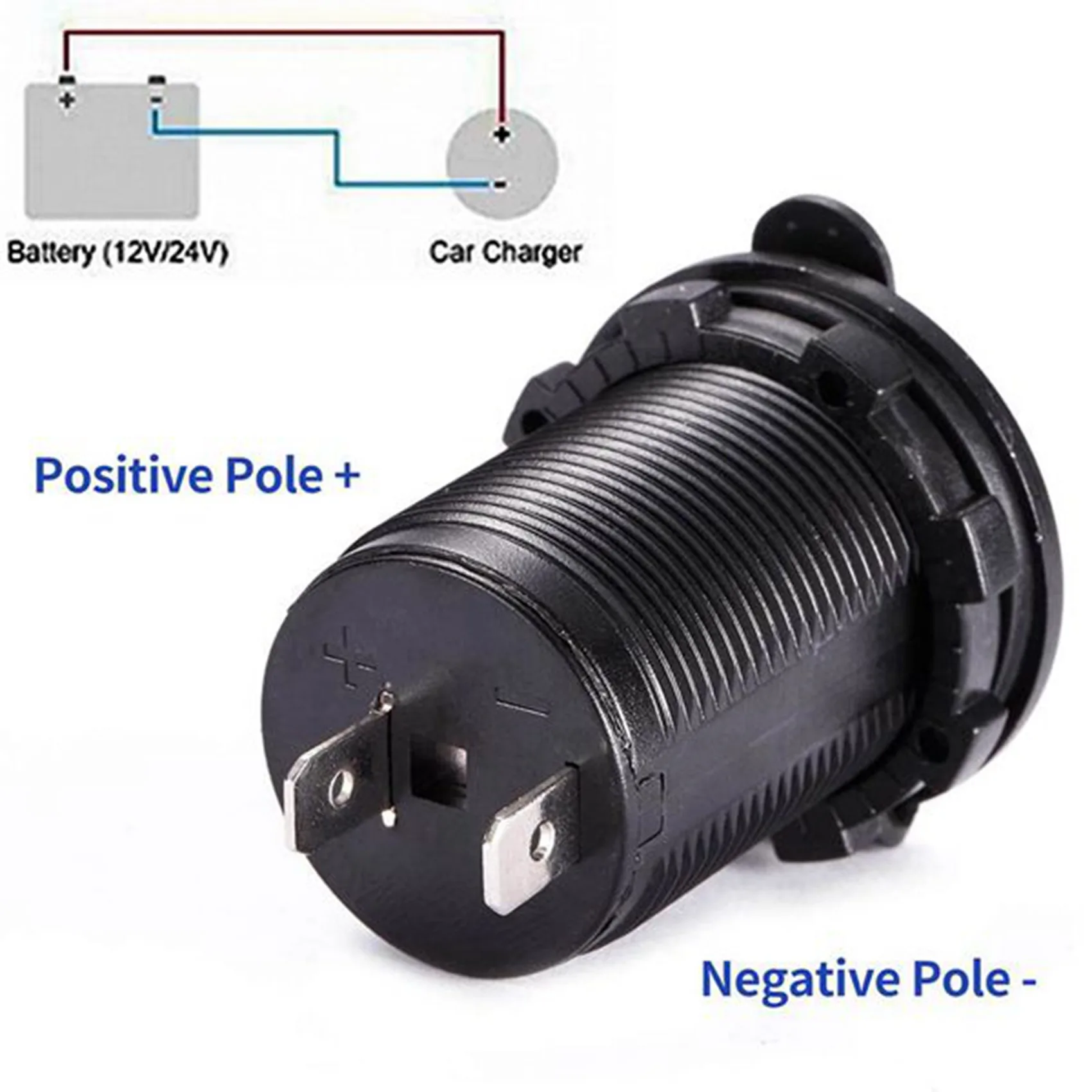 

Ingenious-5Pcs 12V Power Waterproof Socket Car Cigarette Lighter Socket Cigarette For Marine ATV RV Motorcycle