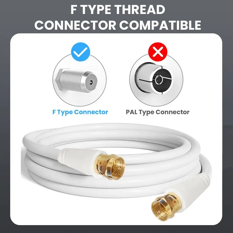 F-Head Male to Male Video Cable Satellite Receiver RF Cable British F-Head Set-top Box Antenna Wired, with F-Head Female-Female