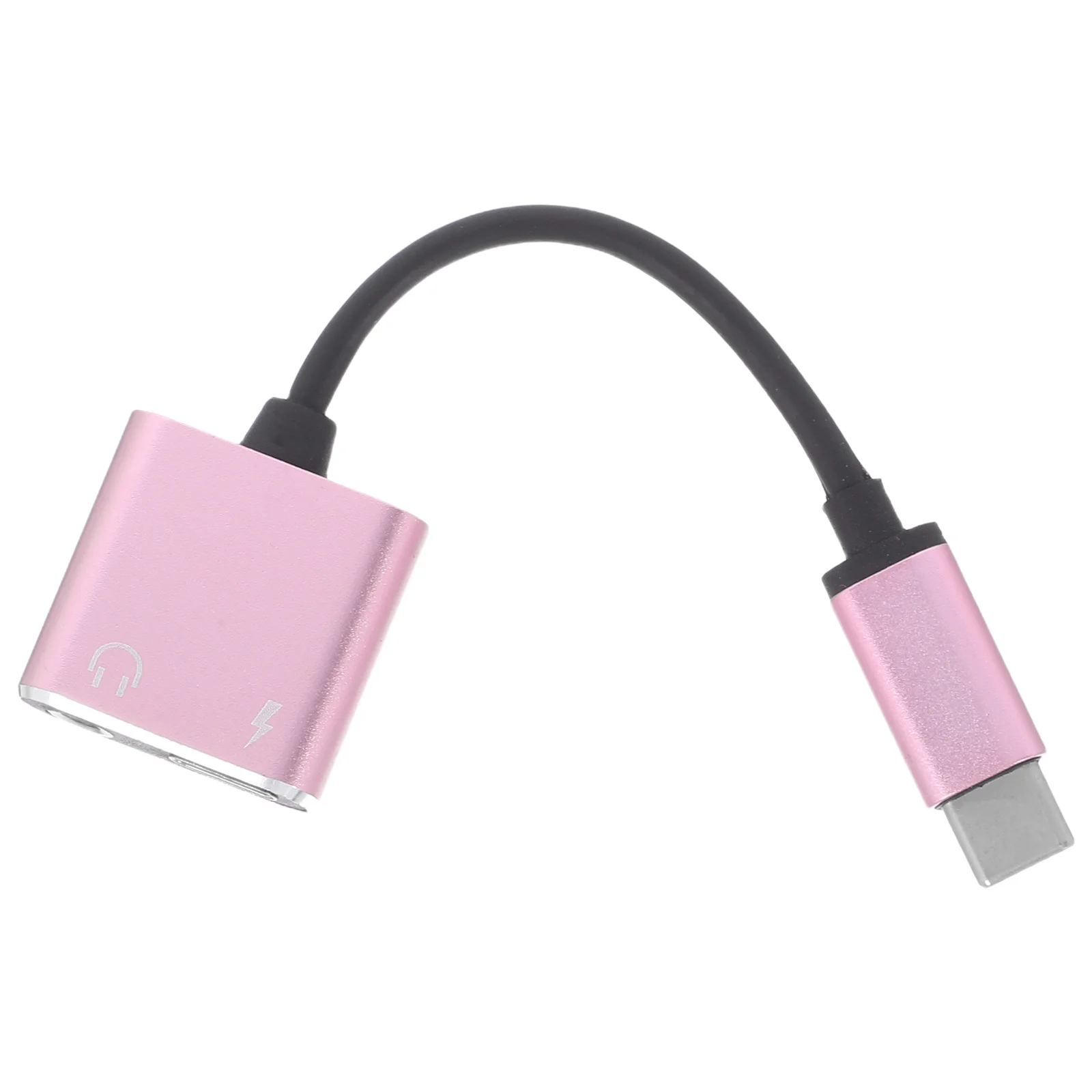 

2-в-1 USB-адаптер типа C к 3,5 мм, аудиокабель, зарядка, функция наушников, розовое золото, TPE 2A, алюминиевый корпус, совместимый с Plug Play