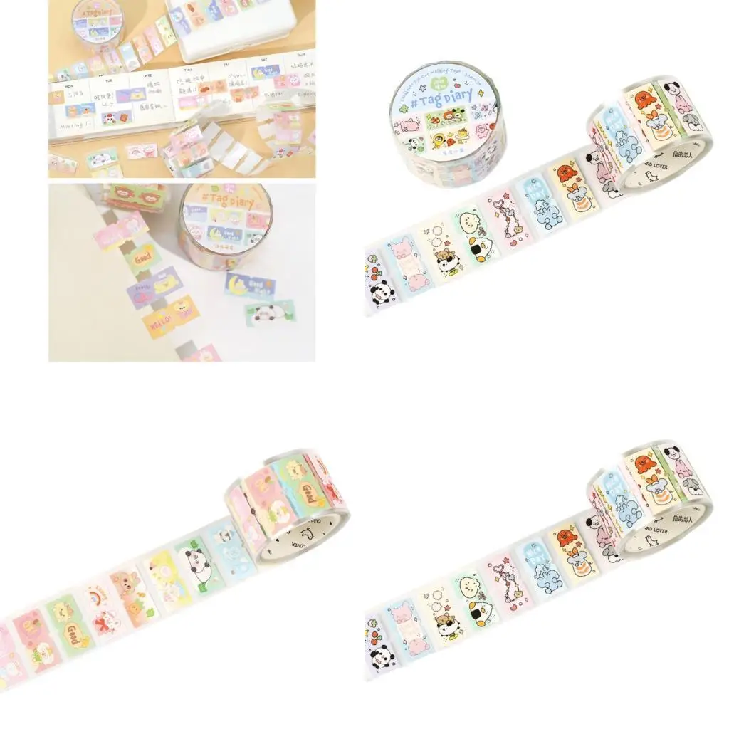 

Glittered Die Cut Paper Tape Scrapbooking Decorative Tape Pre-cut Cartoon Sticker For Journal Notebook Photo Album Phone D2RC