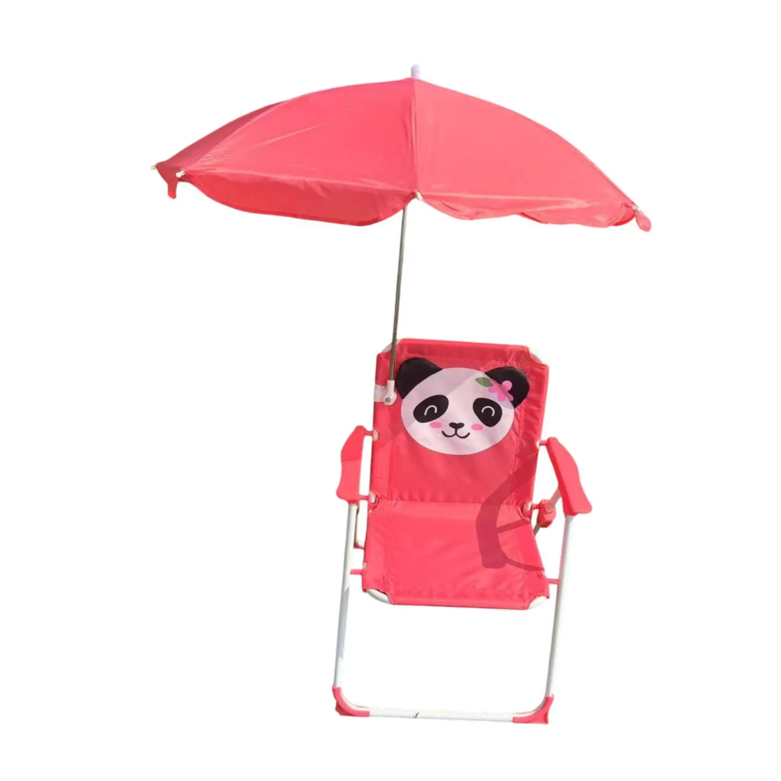 Beach Chair Camping Chair with Umbrella Backrest Foldable Sturdy Steel Frame Outdoor Seating for Picnics Boys Girls Children