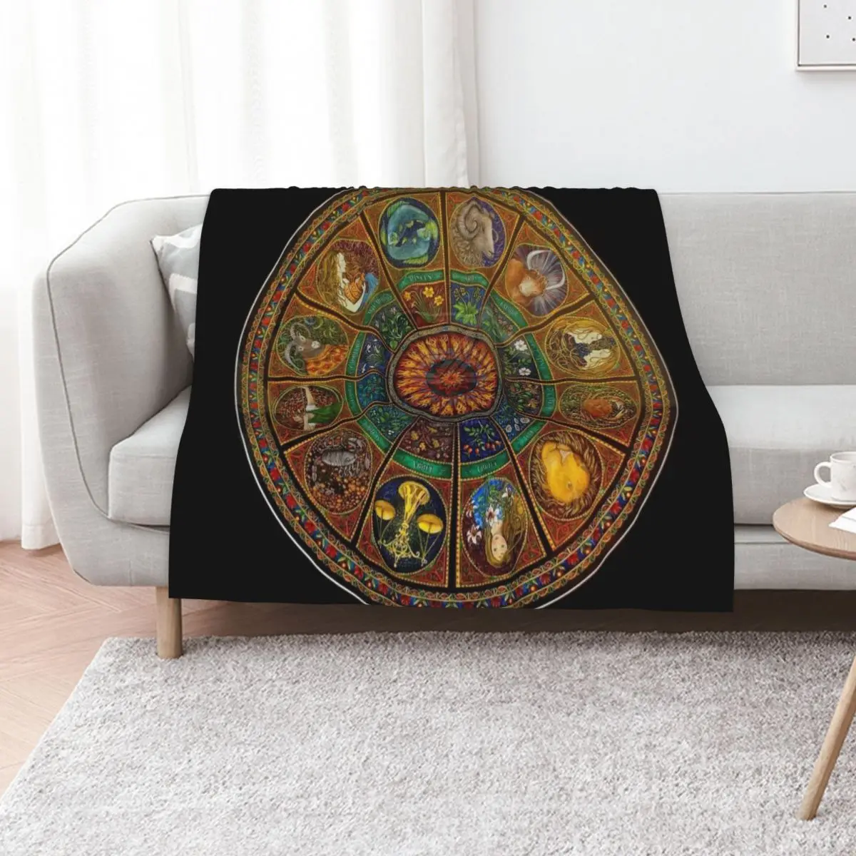 Wheel of the Zodiac, Astrology Chart & the Major Arcana Tarot Throw Blanket Summer Beddings Softest Thin Blankets