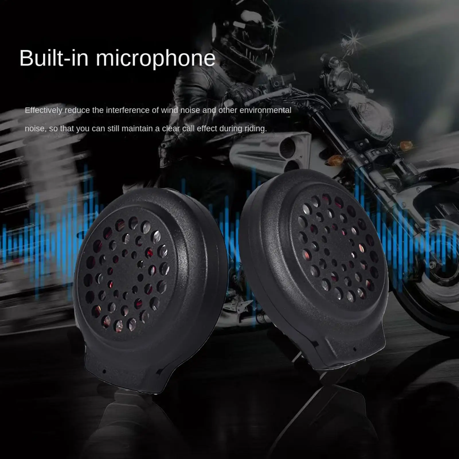 バイクヘルメット用ヘッドセット-ワイヤレスヘッドホン-マイク付き-フルフェイスヘルメット用ヘッドセット-女性男性ライダー向け