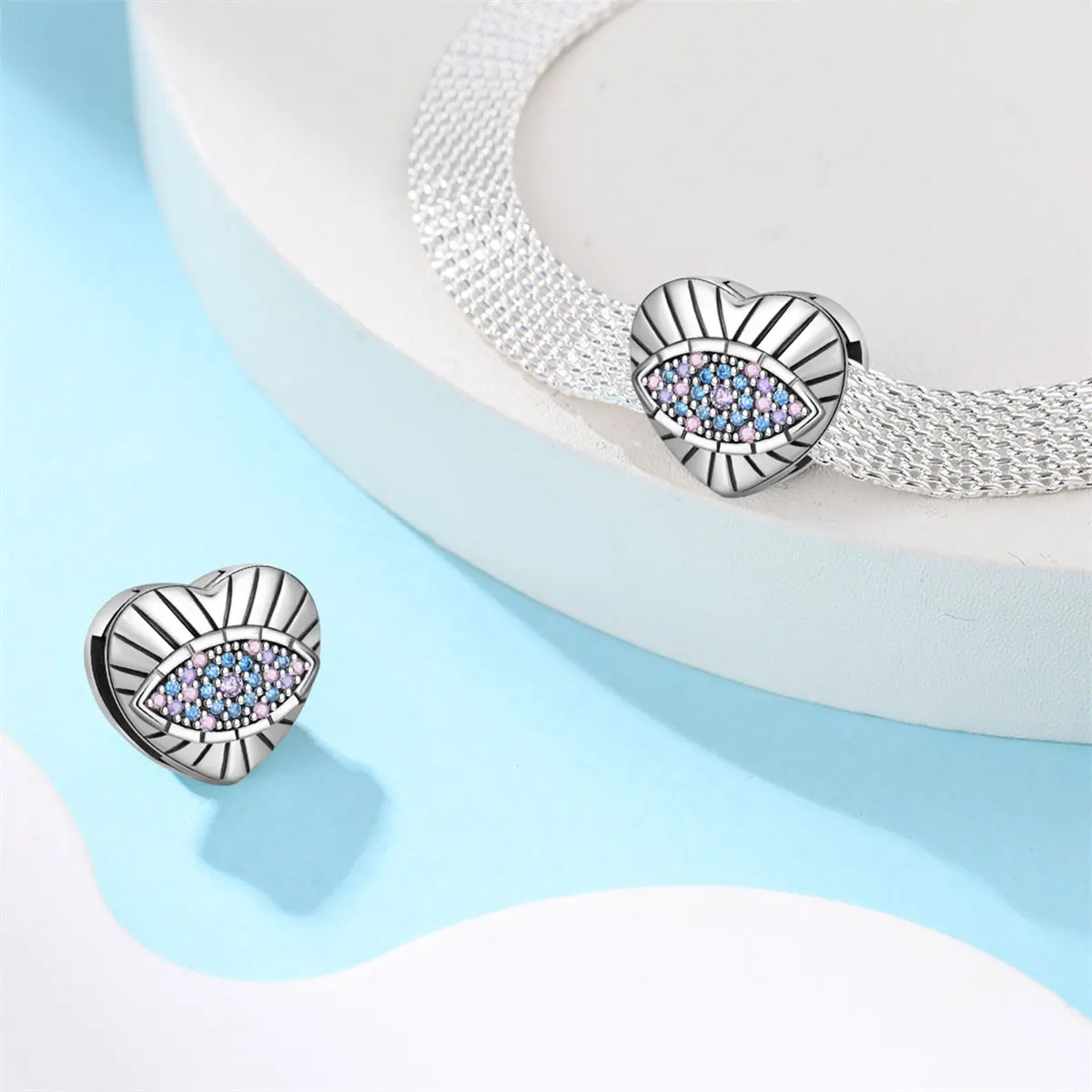 Original Plata de Ley 925 trébol de amor rojo piruletas de colores concha de mariposa ajuste DIY Reflexions pulsera de malla regalos de fiesta