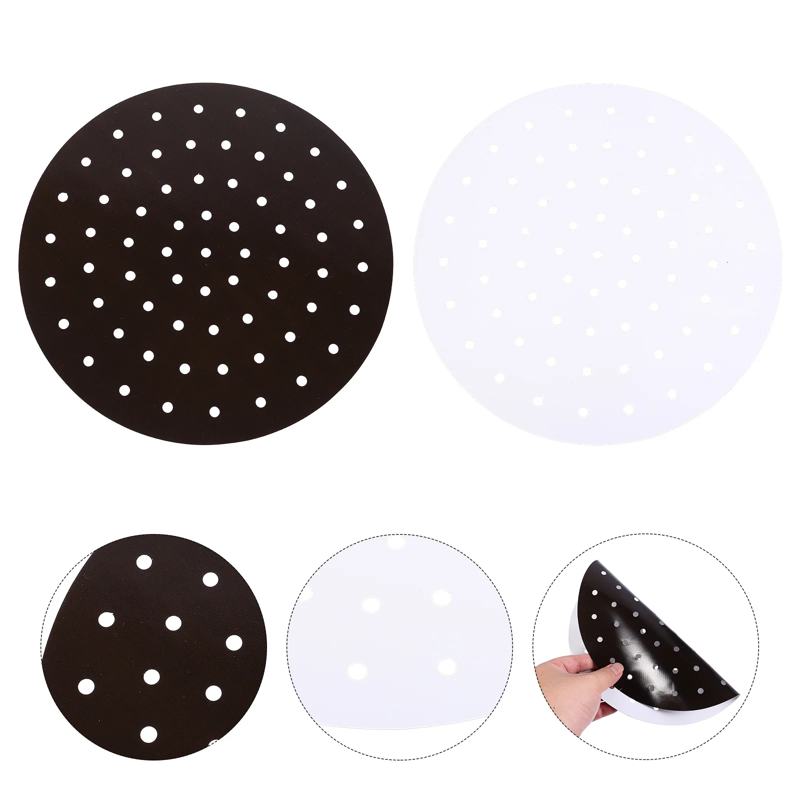 

2pcs Silicone Mat For Air Fryer Non-Stick Perforated Baking Pad Reusable Kitchen Gadget Ideal Steaming Breads Dumplings Dim Sum