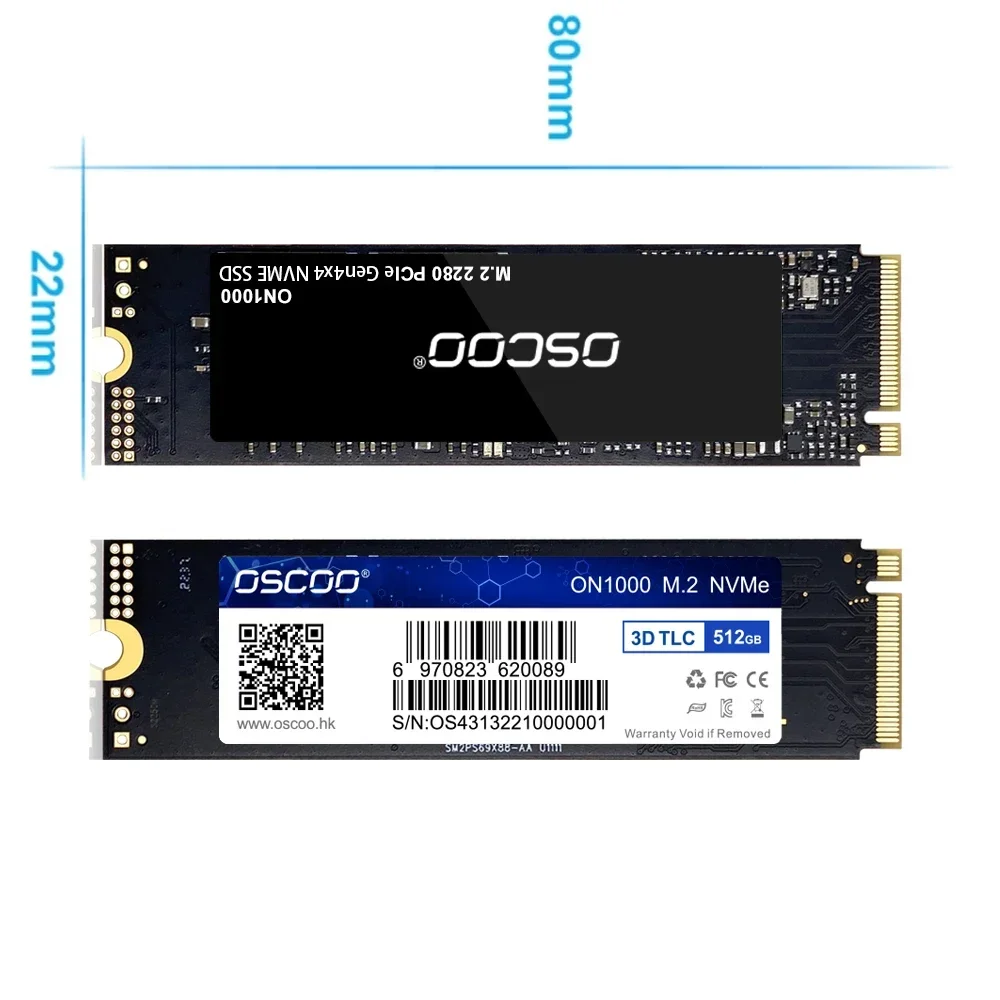 OSCOO Nvme M2 Ssd Pcie4 1 ТБ 512 ГБ 5200 Мб/с Жесткий Диск Внутренний твердотельный накопитель для PS5 ноутбука настольного компьютера M.2 2280 SSD