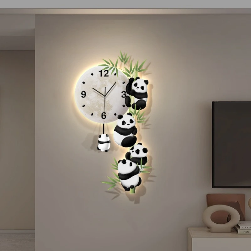

Swing wall clock decorative painting TV background wall creative led clock wall restaurant