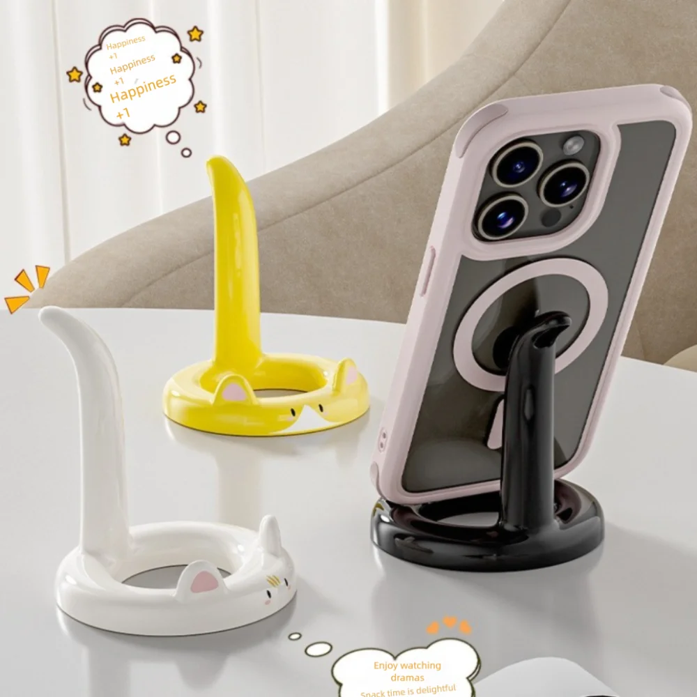 

Держатель для телефона с мультяшным котом, настольный кронштейн для мобильного телефона с регулируемым углом, многофункциональная портативная подставка для телефона, просмотр сериала