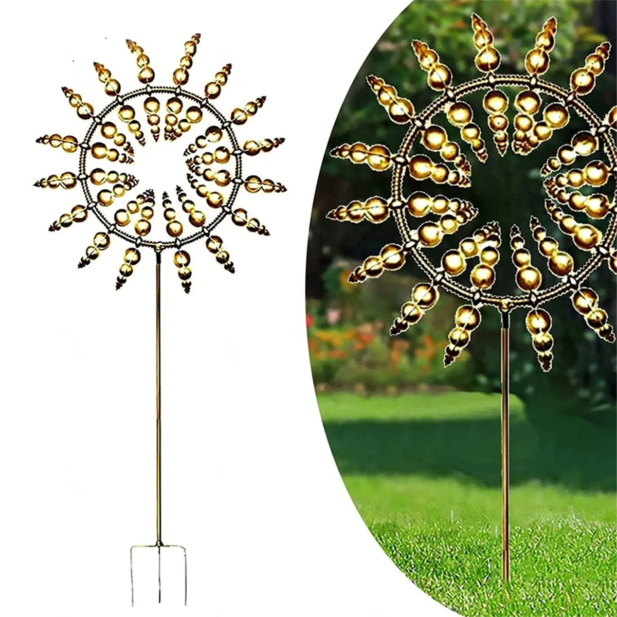 Magical Metal Wind Spinner, Ornament Spinners, Windmill for Garden, for Garden, Terrace, Lawn, Courtyard Landscape E