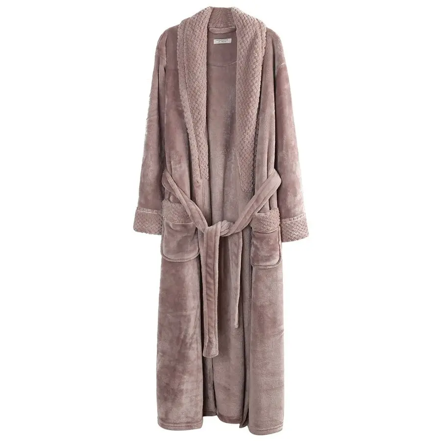 

Plush Soft Warm Fleece Bathrobe Robe RH1591