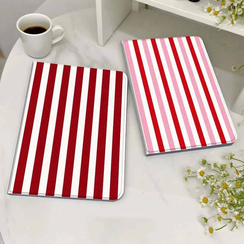

Red White Striped Pattern For Huawei MediaPad MatePad M5 M6 11 12 X SE T10 T10s 2 C5e T5 Pro Lite Air 11.5 Inch Tablet Case