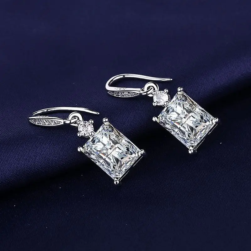 Ohrringe aus 925er-Sterlingsilber für Damen, runde Zirkon-Ohrringe, funkelnde Party, Hochzeit, Schmuck, Geschenkzubehör
