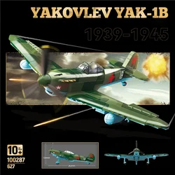 Military Yak-1B Fin Fighter Building Blocks WW2 Air Force Soldier Figures Bricks Educational Toys for Children Christmas Gift