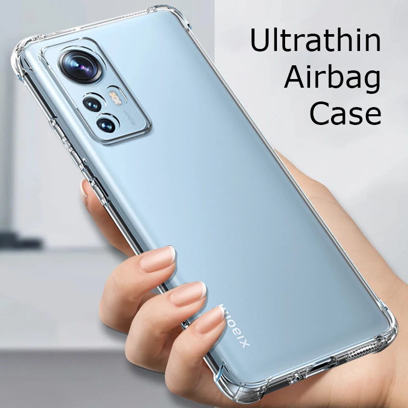 Ultrathin Airbag Phone Case for Xiaomi 12 12S 12T Pro Ultra Lite NE 5G Transparent Air Bag Original Back Cover Xiaomi12 Mi 12X