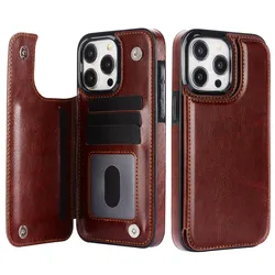 Flip PU Leather Phone Case for IPhone 13 12 Mini 17 Air 16E 16 15 Plus 14 11 Pro Max Wallet with Card Holder Shockproof Cover