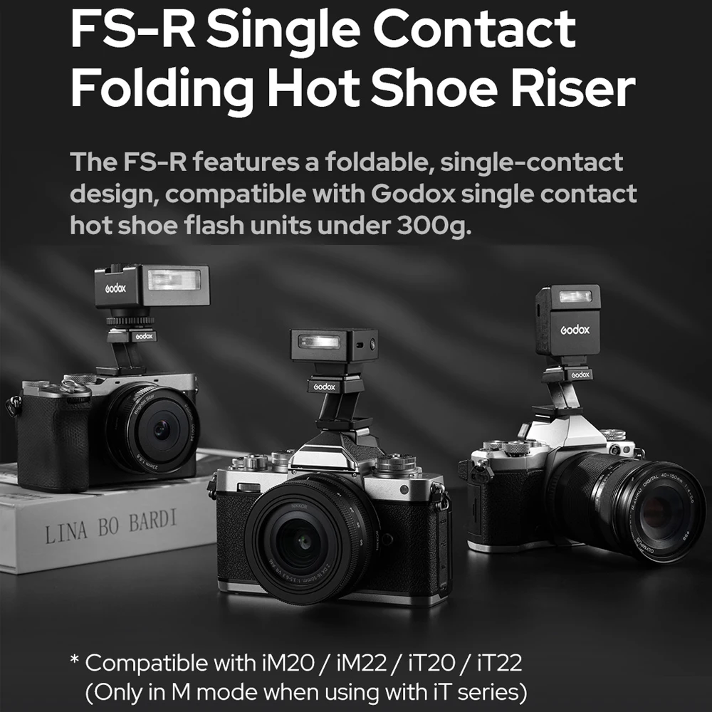 Godox TR Hot Shoe Riser для iT30Pro iM20 iM30 iM22 iA32 Flash, складная подставка для горячего башмака Godox FS-R для iM20 iM30 iM22 iA32 Flash