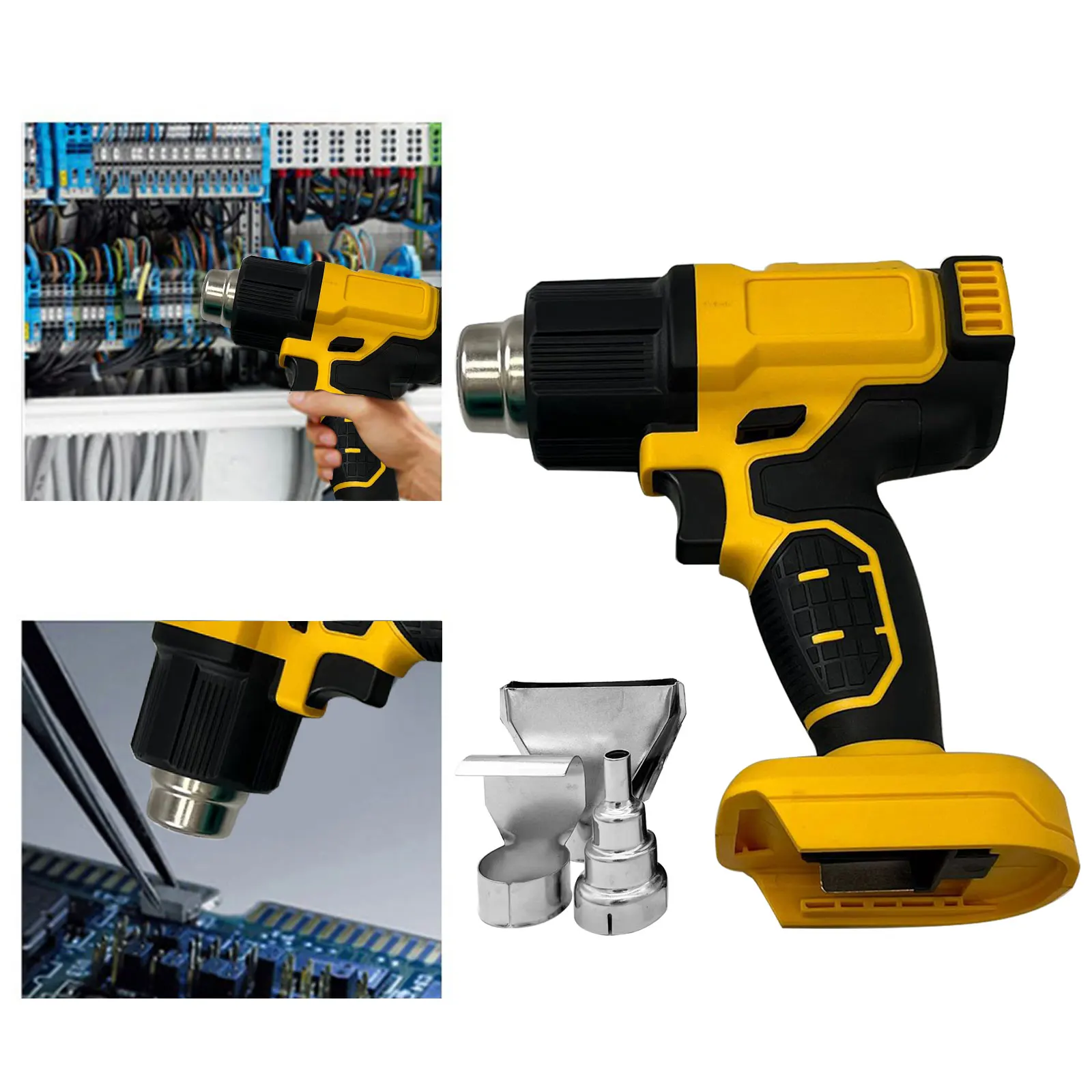 Cordless Handheld Hot Air Gun Machine Lithium Rechargeable Heating Equipment Temperatures Single Gear Power Tool 3 Nozzles